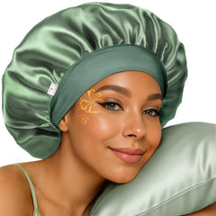 YANIBEST silk bonnet with soft satin finish helps minimize friction during sleep.