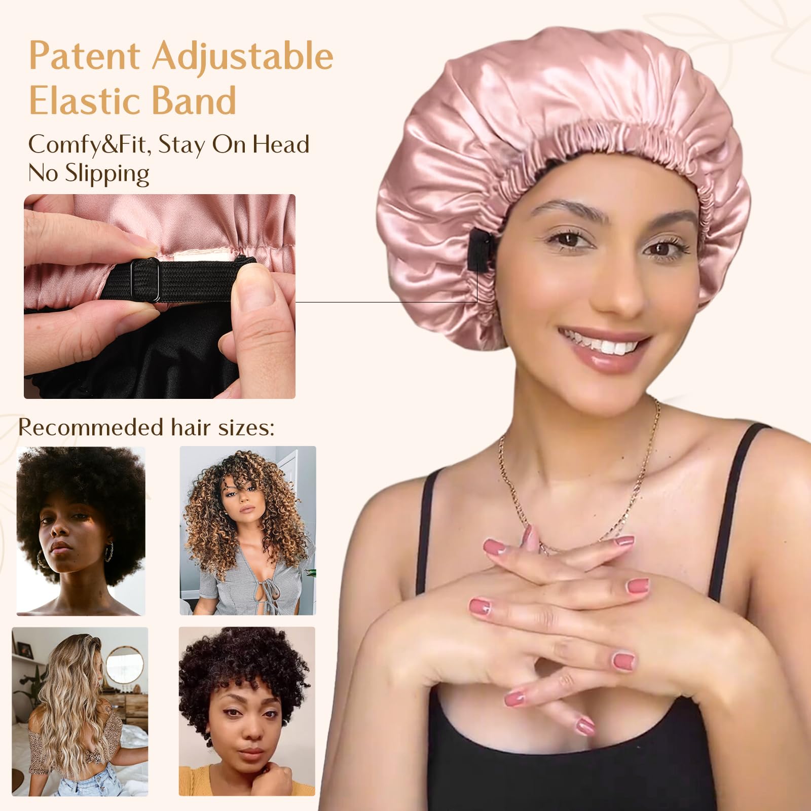YANIBEST soft butter-satin material reduces friction and frizz for smoother hair.