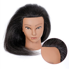 YANZIJF mannequin head hair texture close-up for styling realism.