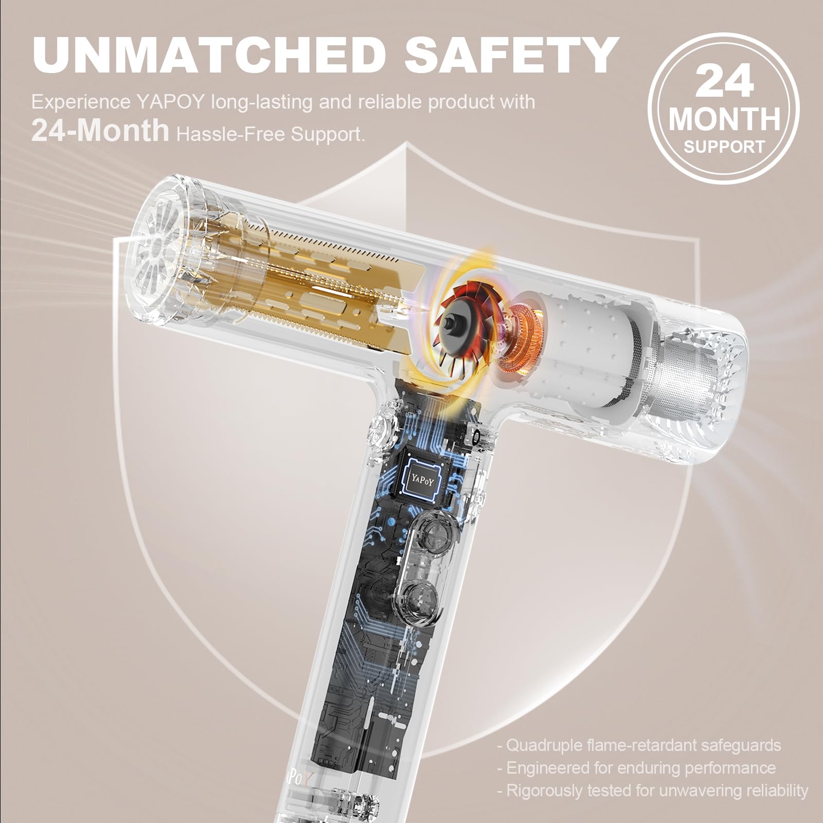 YAPOY detachable magnetic-filter for simple cleaning and maintenance.