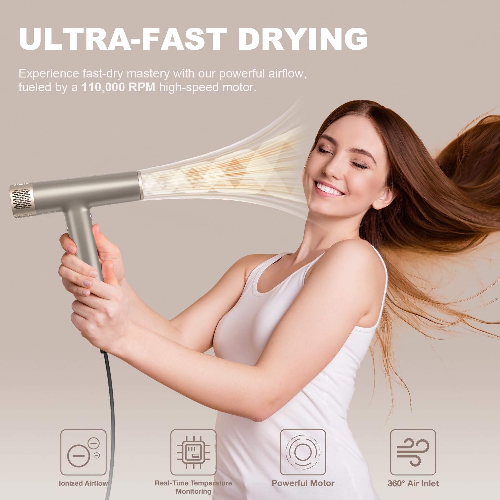 YAPOY dryer cool-shot feature helps set your style.