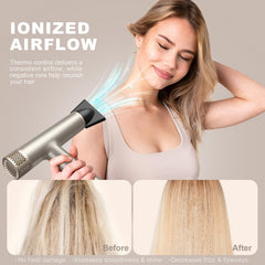 YAPOY hair dryer with ionic technology for smoother, frizz-free results.