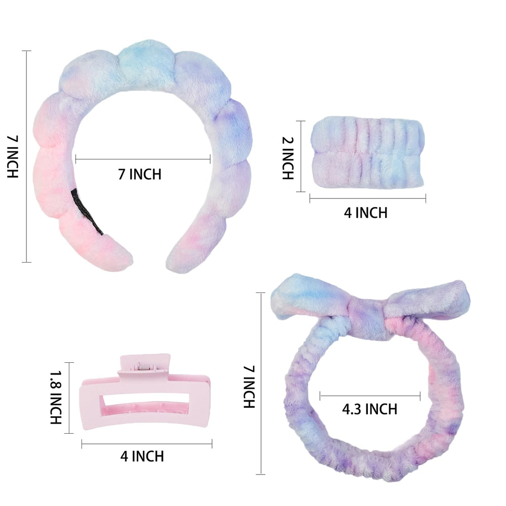 Yaqulen bow headband in tie-dye offers a comfy fit for washing makeup
