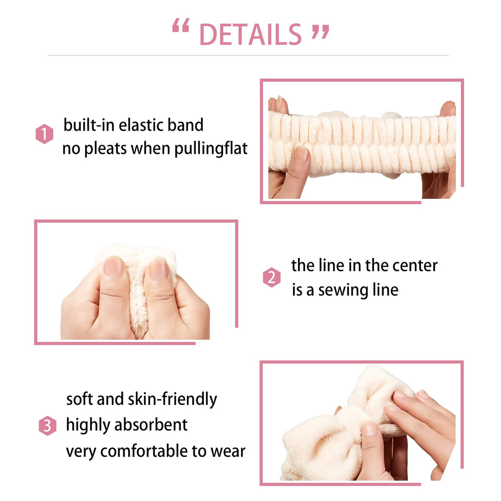 Yaqulen coral fleece wristbands absorbent and soft for splash-free cleansing
