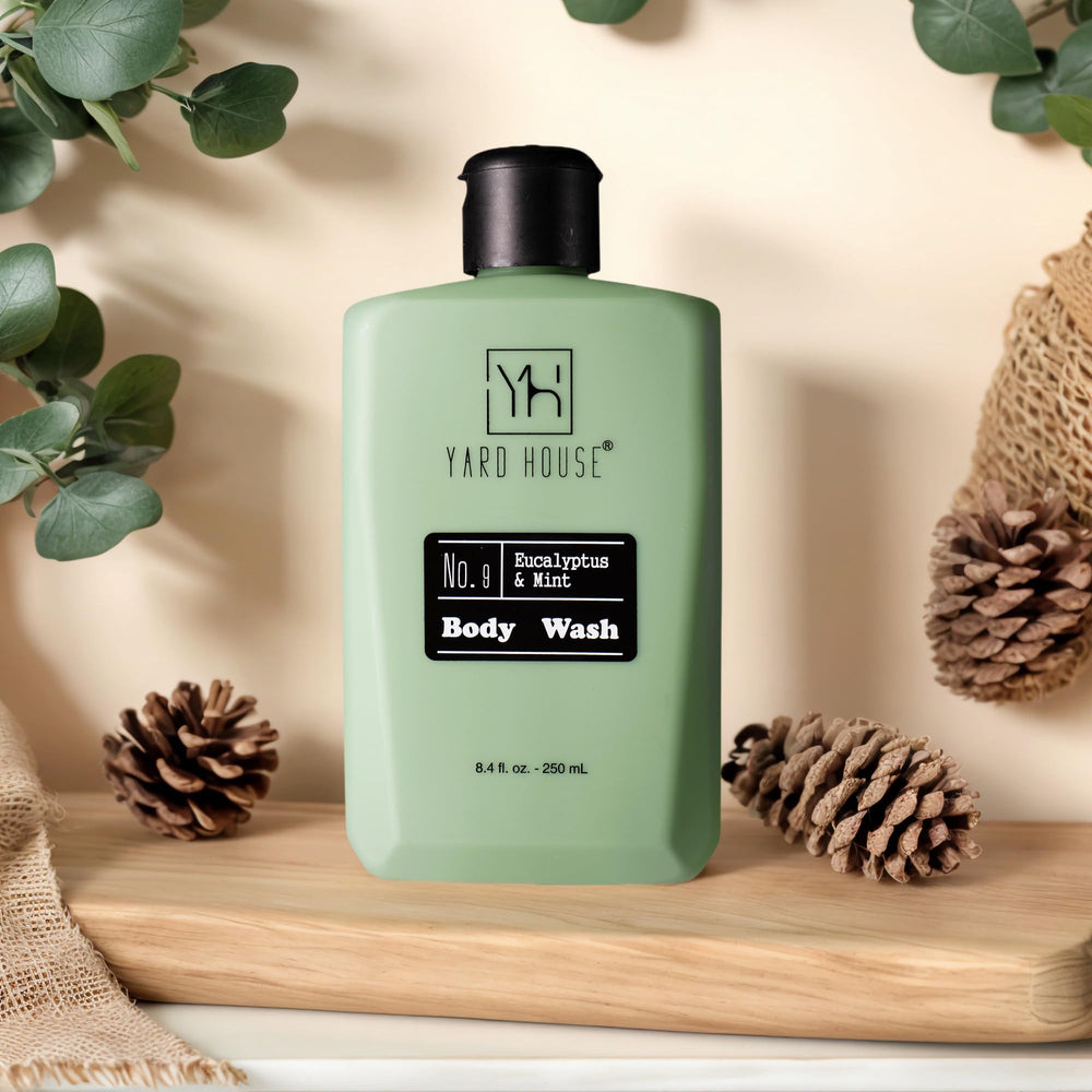 Yard House body lotion eucalyptus mint hydrates skin after workouts.