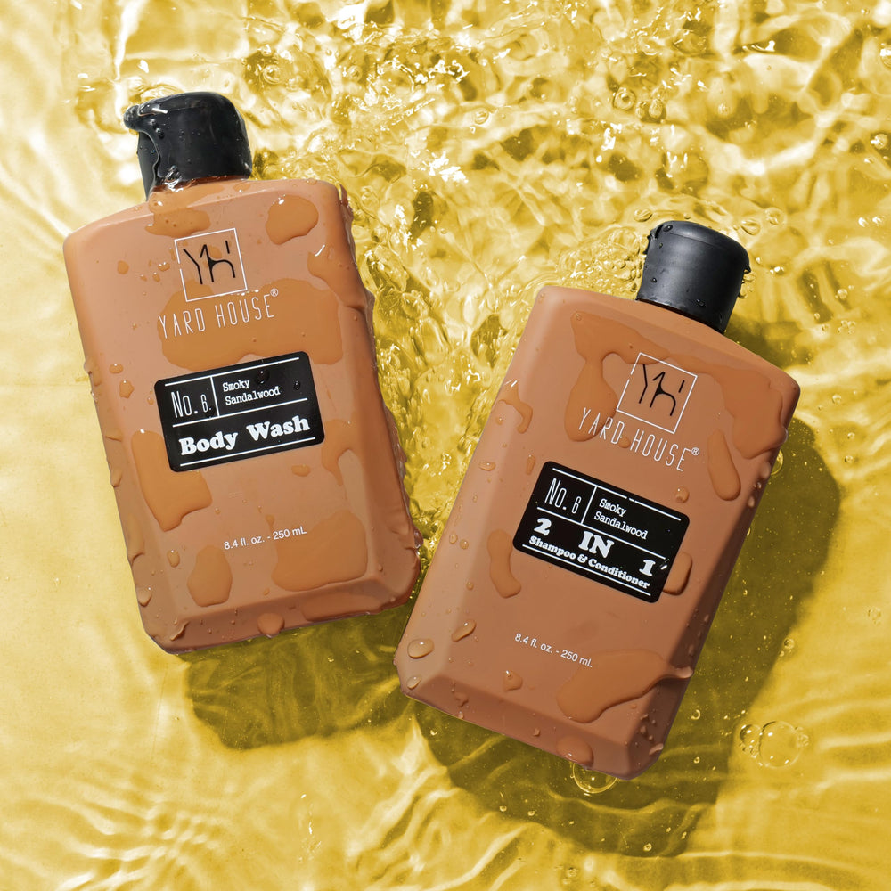 Yard House facial scrub texture, exfoliating cleanse with sandalwood aroma