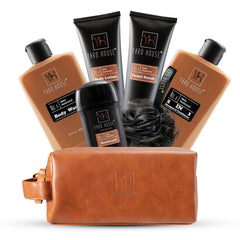 Yard House luxury mens bath set bottle with smoky sandalwood scent for daily grooming