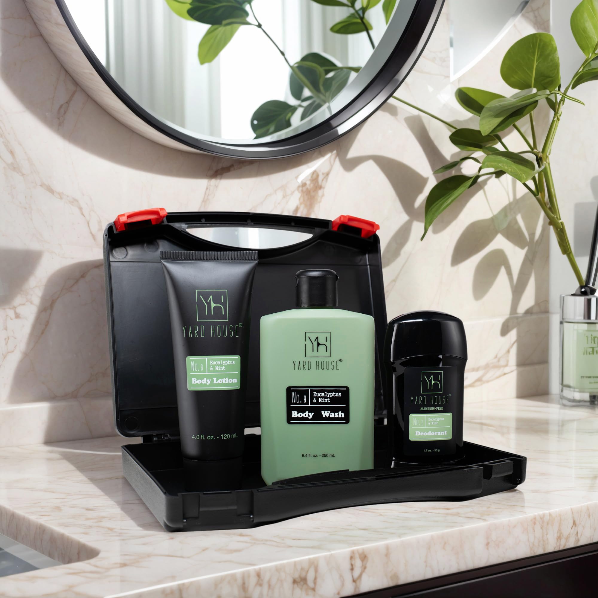 Yard House grooming kit with eucalyptus mint scent elevates daily routine.