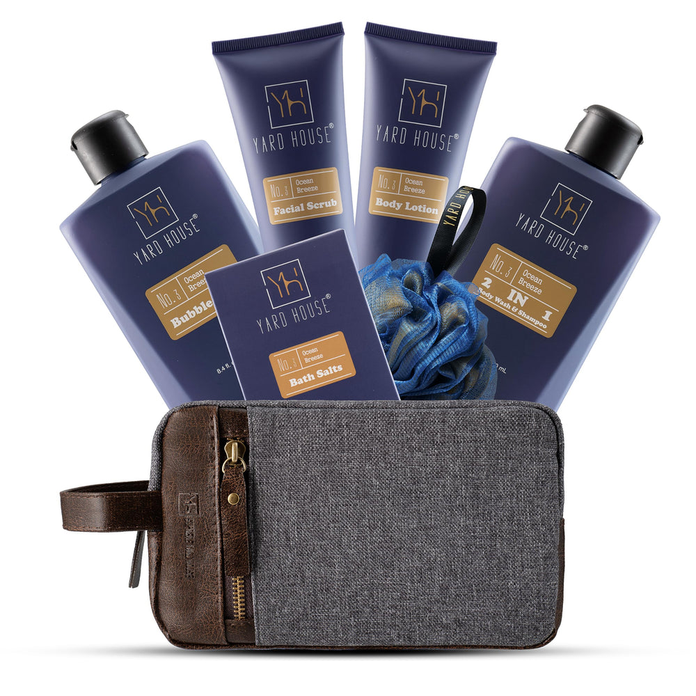 Yard House Ocean Breeze face scrub highlights refreshing exfoliation for daily grooming