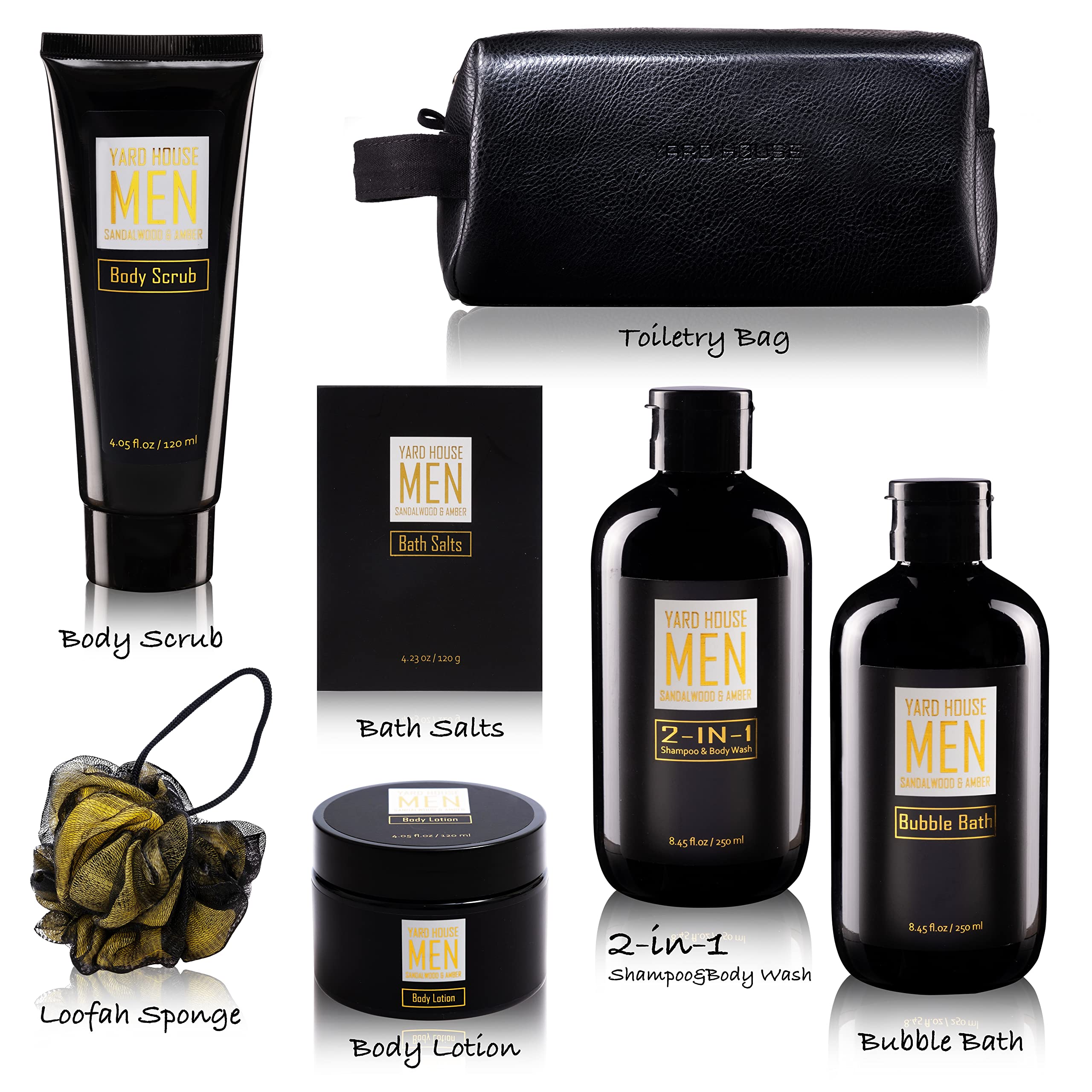 Yard House sandalwood amber bath salt for a soothing soak and mood-enhancing scent.