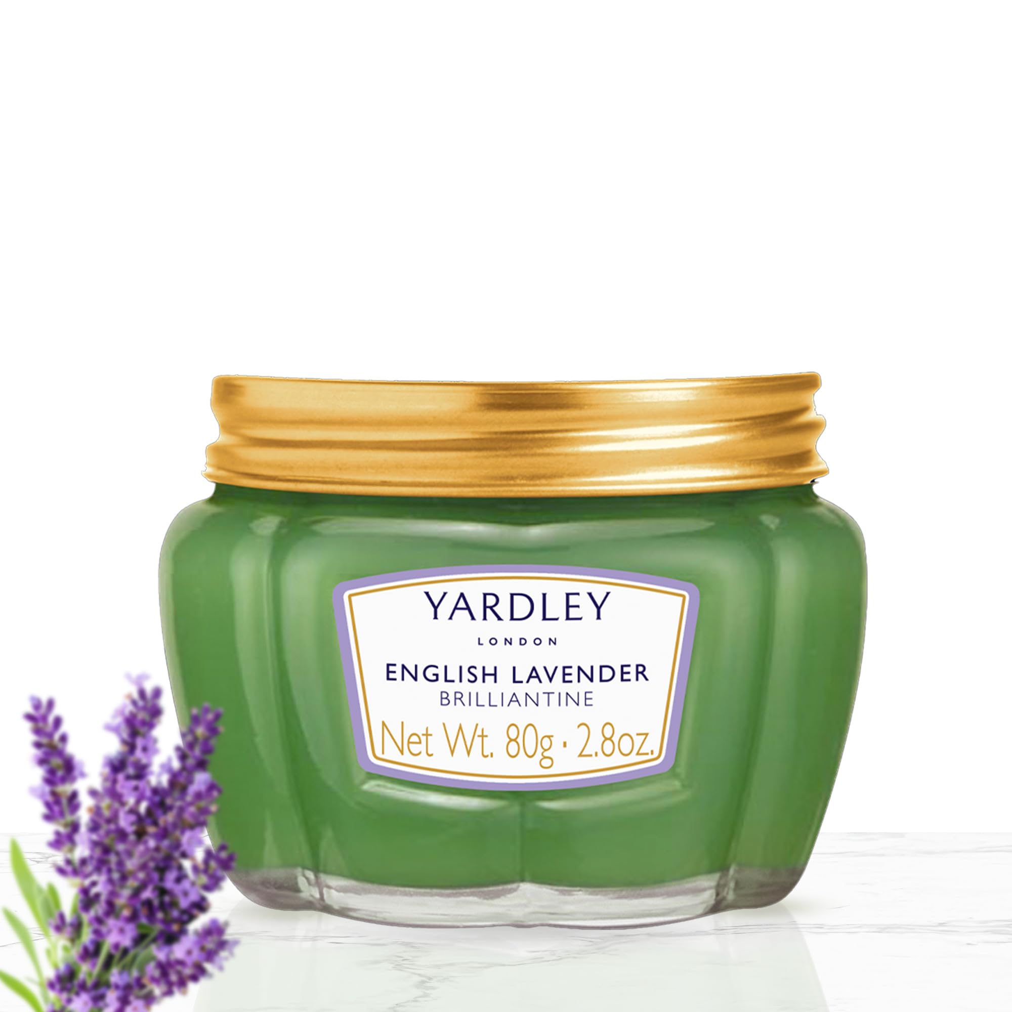 Yardley English Lavender Brilliantine ingredients close-up for skin-friendly conditioning