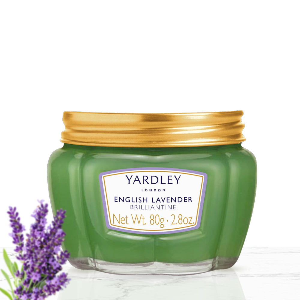 Yardley English Lavender Brilliantine ingredients close-up for skin-friendly conditioning