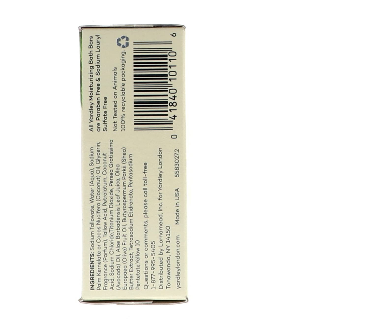 Yardley London Aloe Avocado Bar creamy texture for daily cleansing