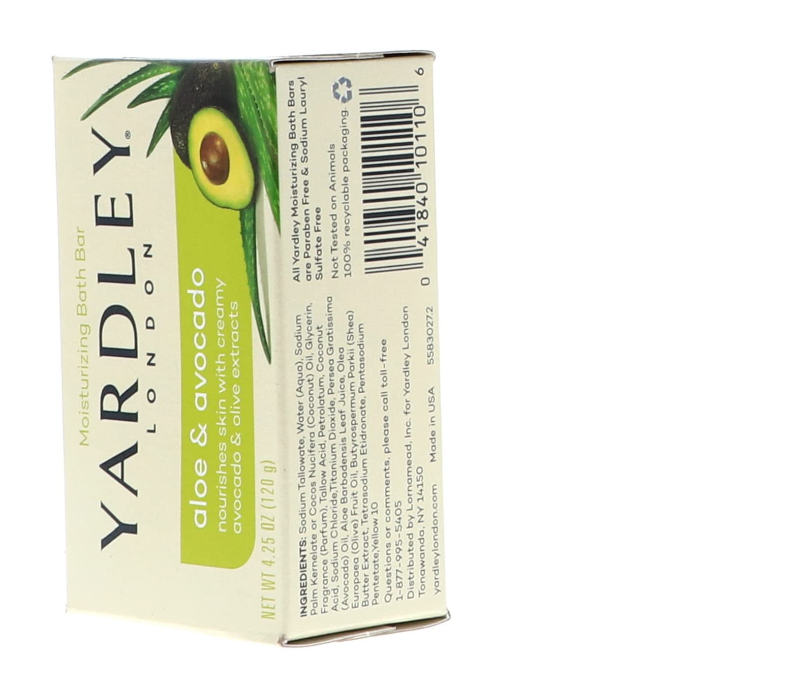 Yardley London Avocado Olive Extracts highlight natural moisturization in bar