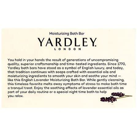 Yardley London English Lavender essential oils droplets image evokes a relaxing bath ritual.