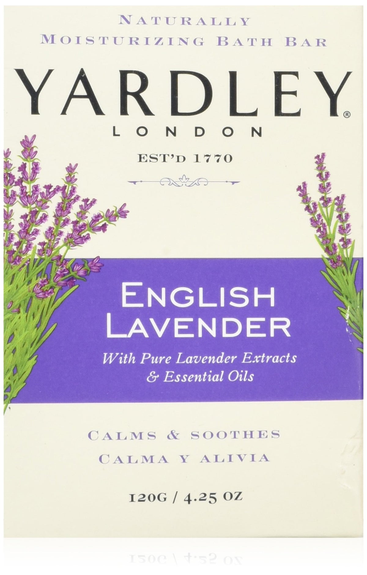 Yardley London English Lavender soap bar pack of eight for premium calming cleansing.