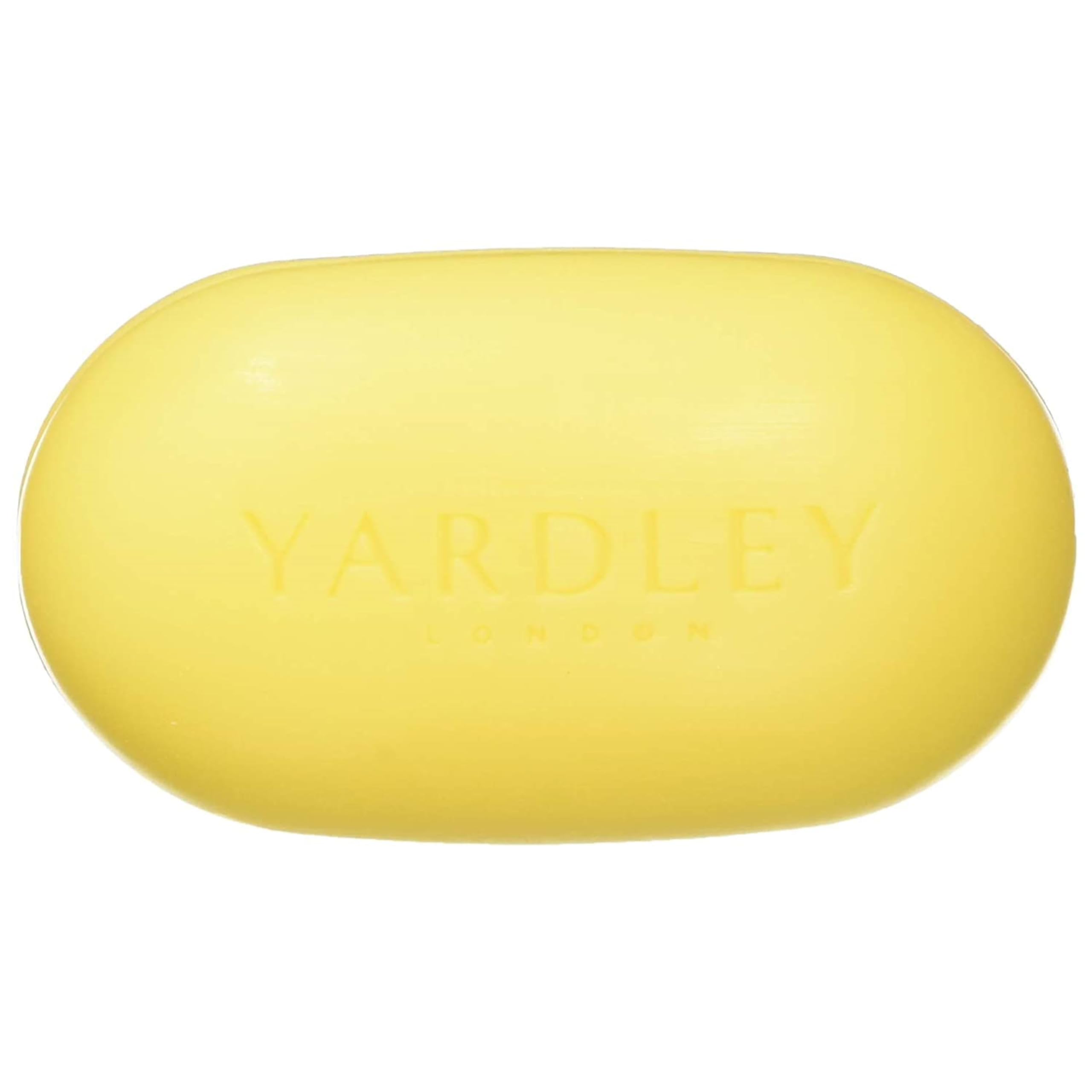 Close-up of Yardley bar highlighting natural shea butter for nourished skin