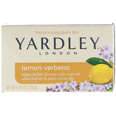 Yardley Lemon Verbena moisturizing bar six-pack front view for daily luxury skincare
