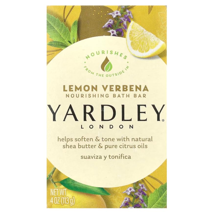Yardley bar showing natural shea butter for daily moisturization