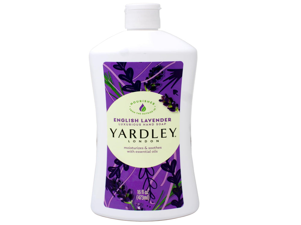 Yardley English Lavender hand soap lather close-up showing rich cleansing foam.