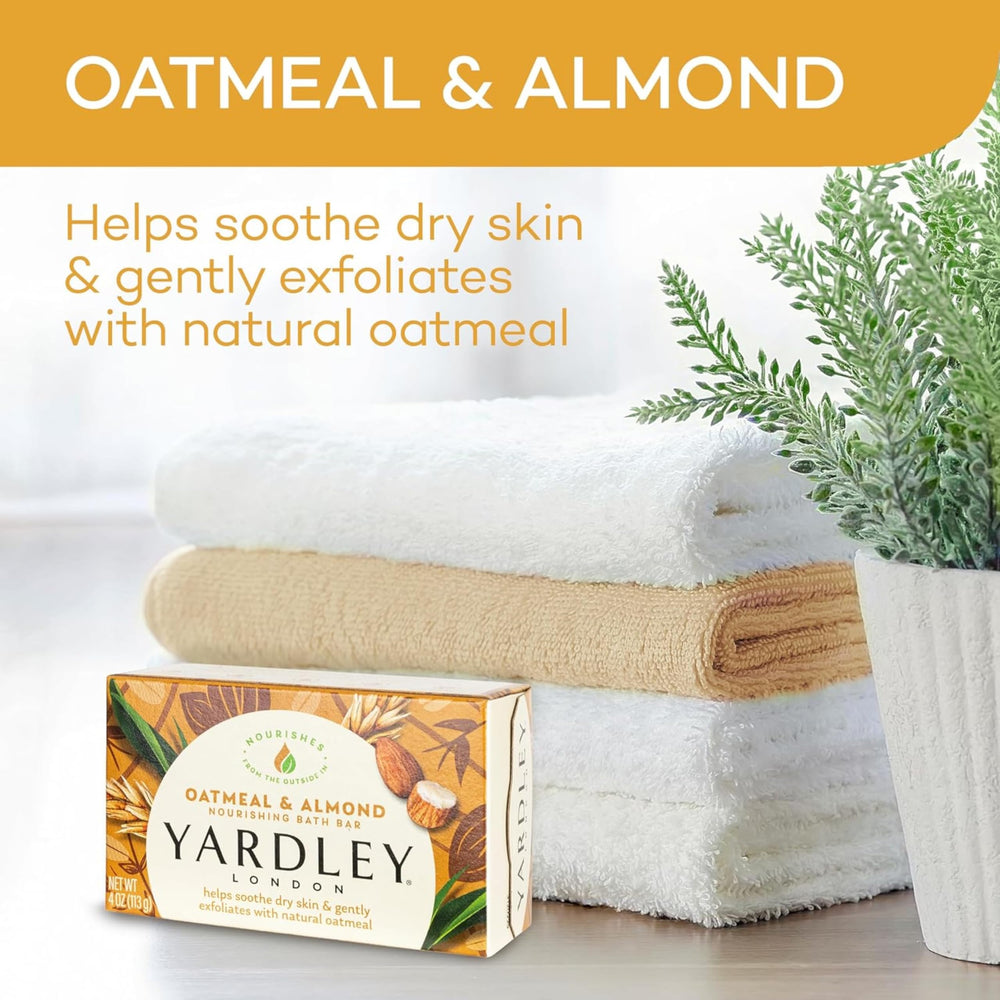 Yardley London Moisturizing Bar Oatmeal & Almond lather in use for soft skin