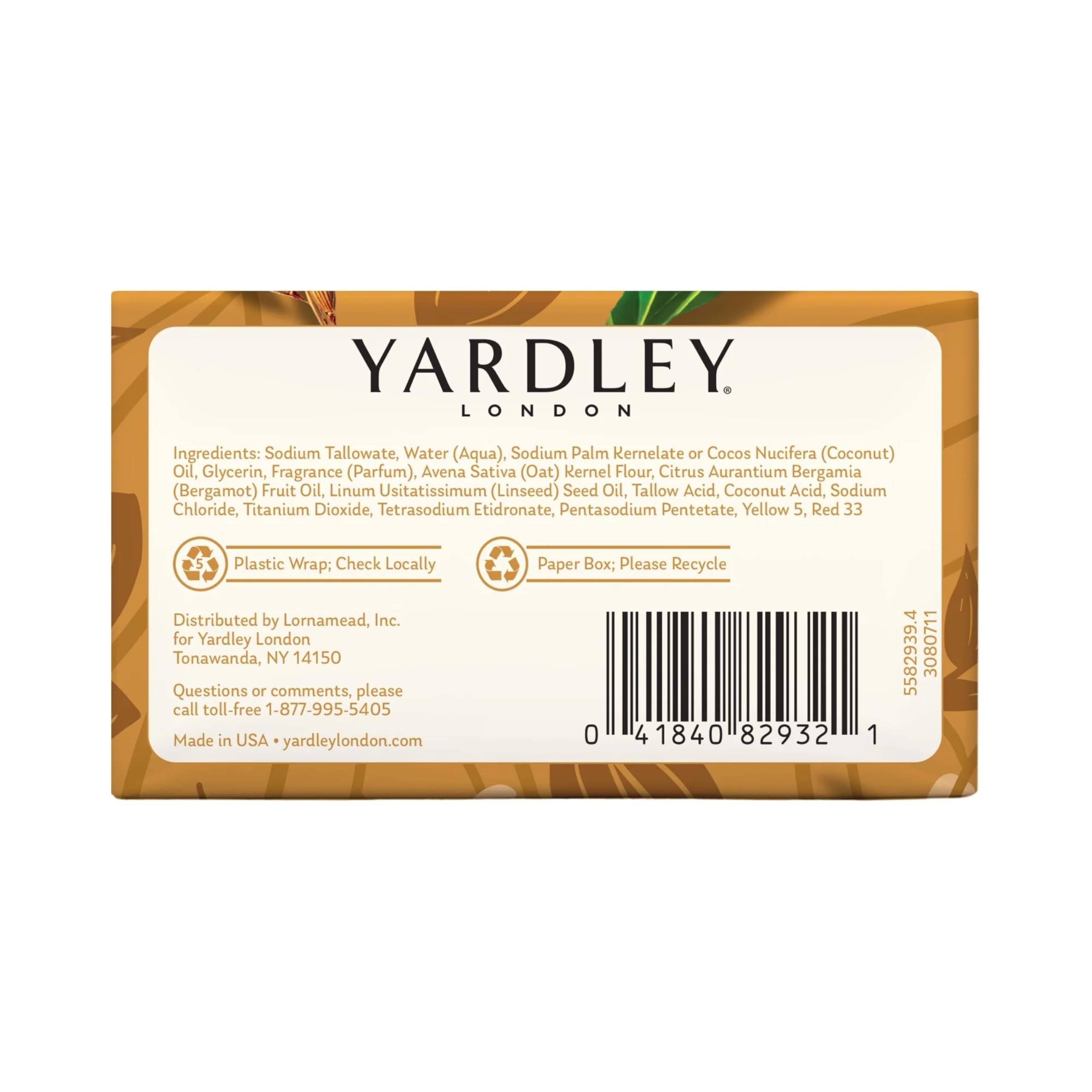 Yardley Oatmeal & Almond bath bar hands-on soak close-up suggests everyday nourishing wash.