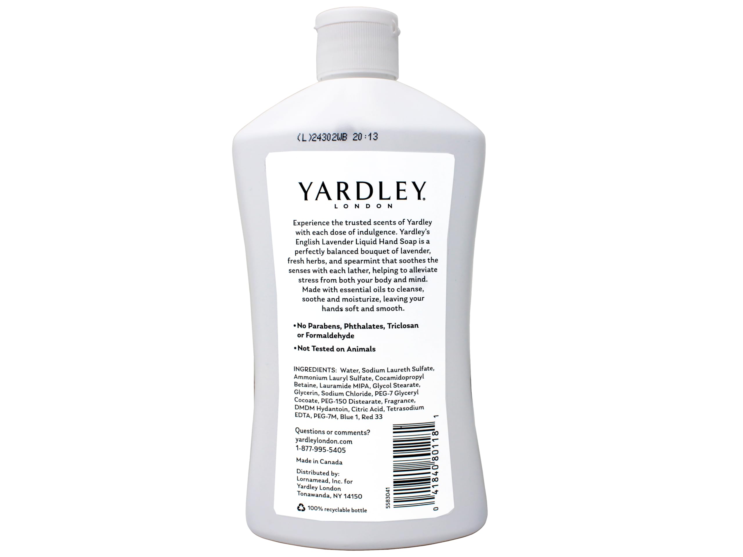 Yardley packaging image showing classic London branding and lavender-inspired design.