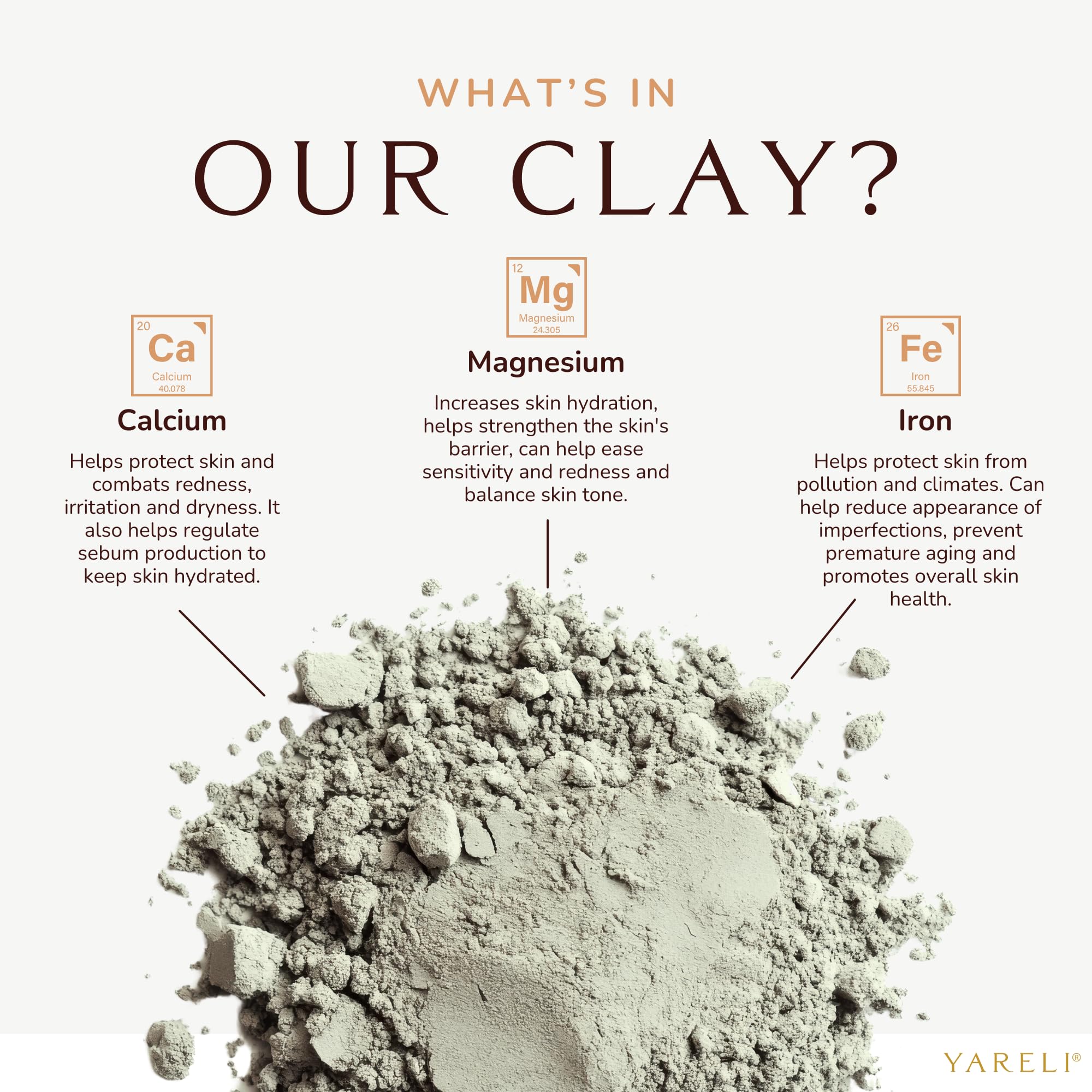YARELI bentonite clay bath additive ready for a mineral-rich soak.