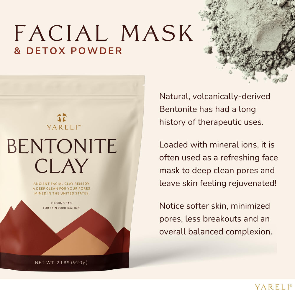YARELI Indian healing clay mineral boost highlighting calcium, magnesium, and iron.