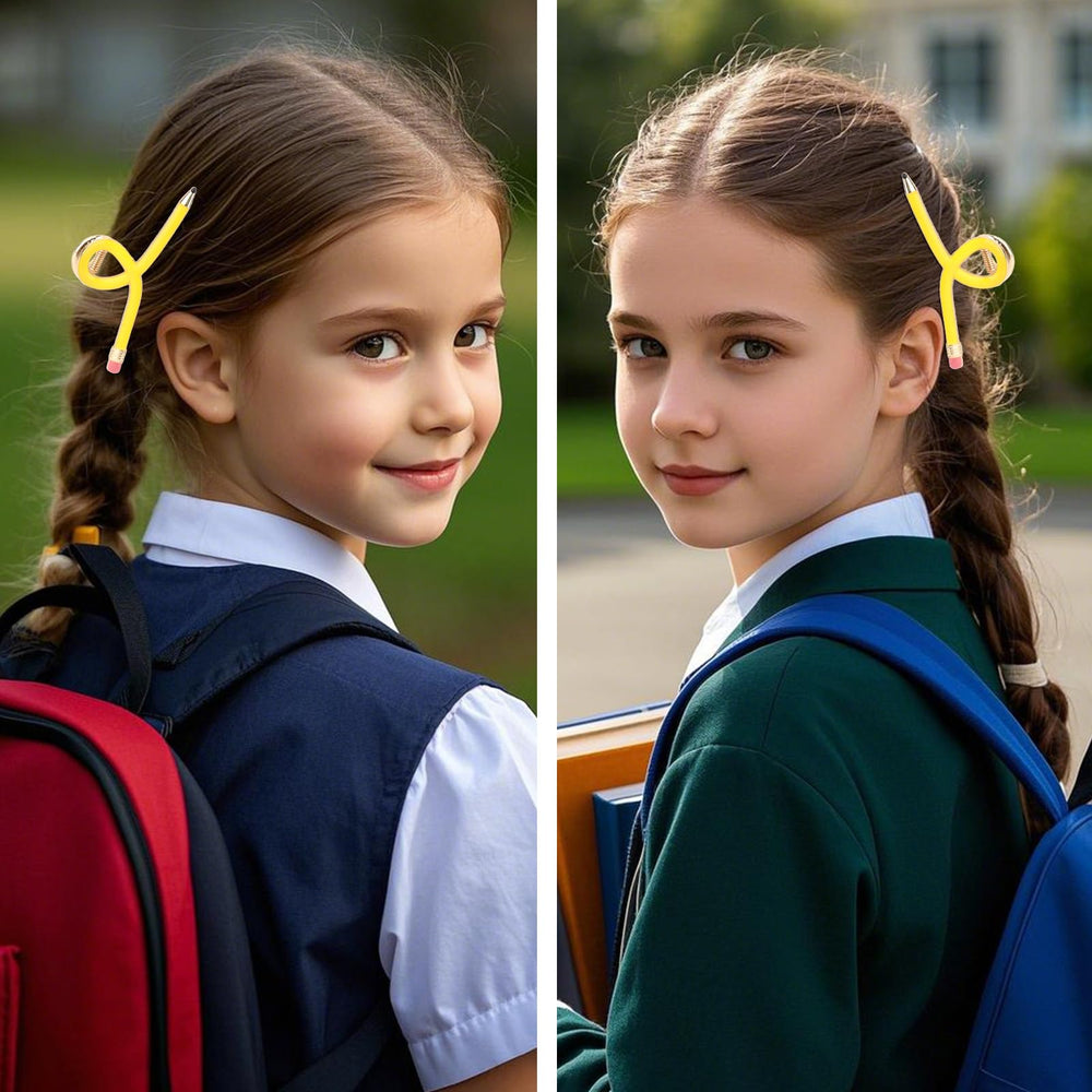 YARIEW pencil hair clip yellow teacher-style for playful classroom look.