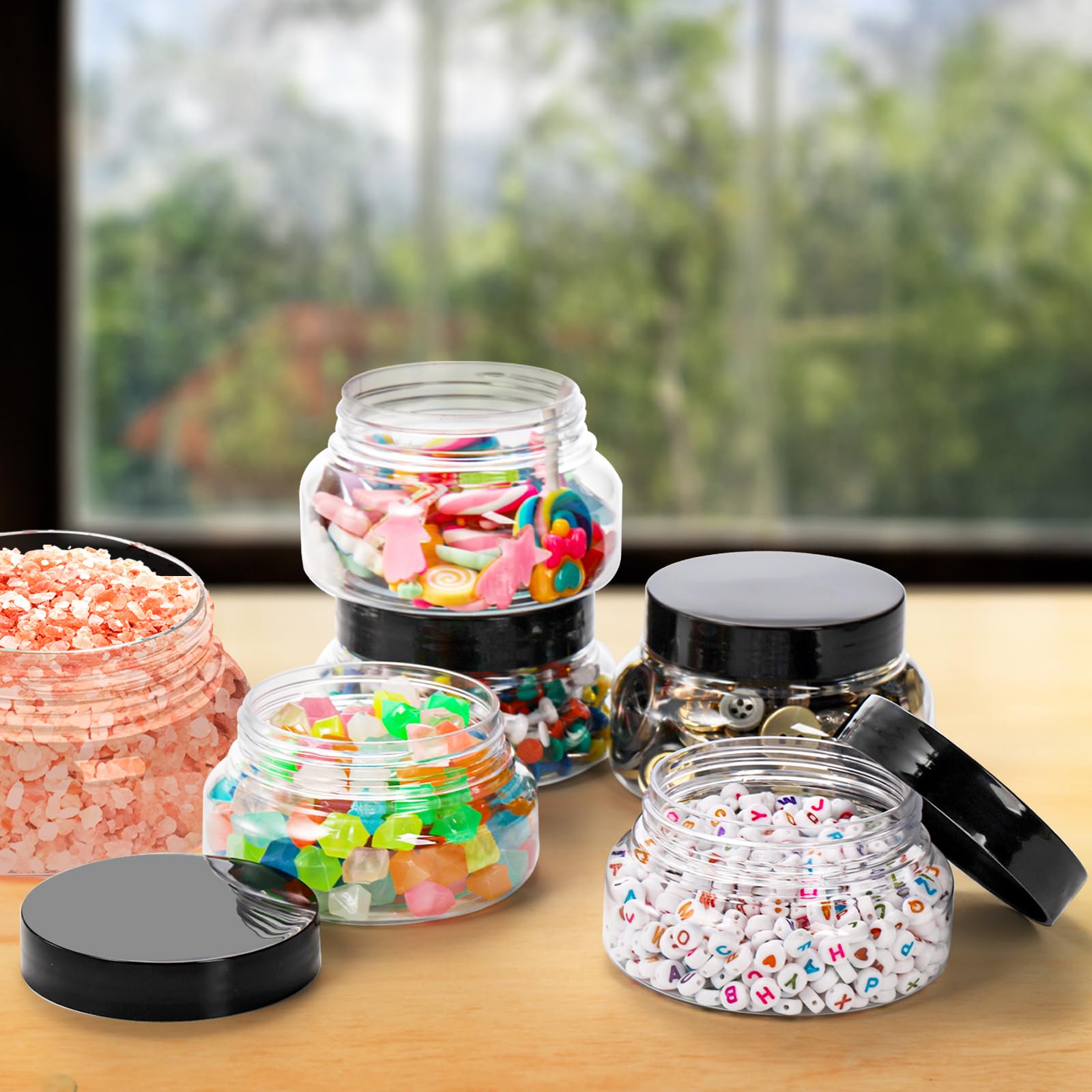 Yarlung craft-friendly jars store slime, putty, or small accessories.