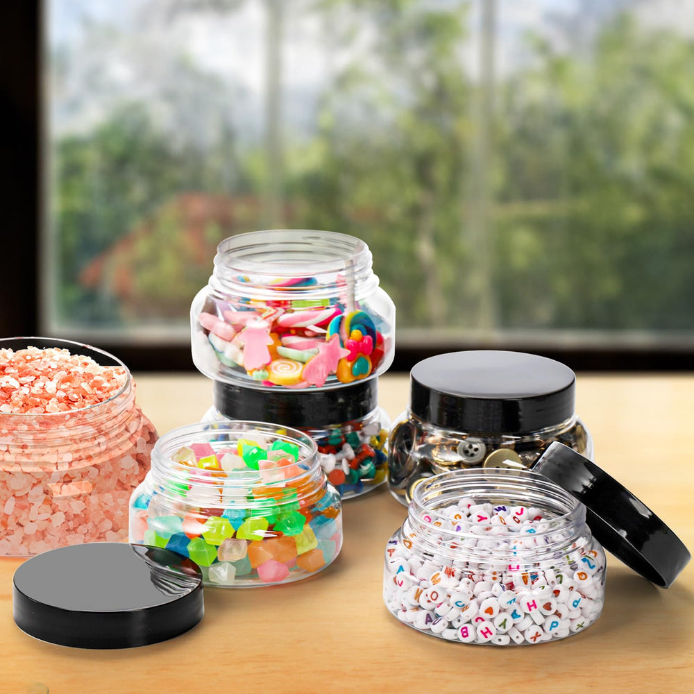 Yarlung craft-friendly jars store slime, putty, or small accessories.