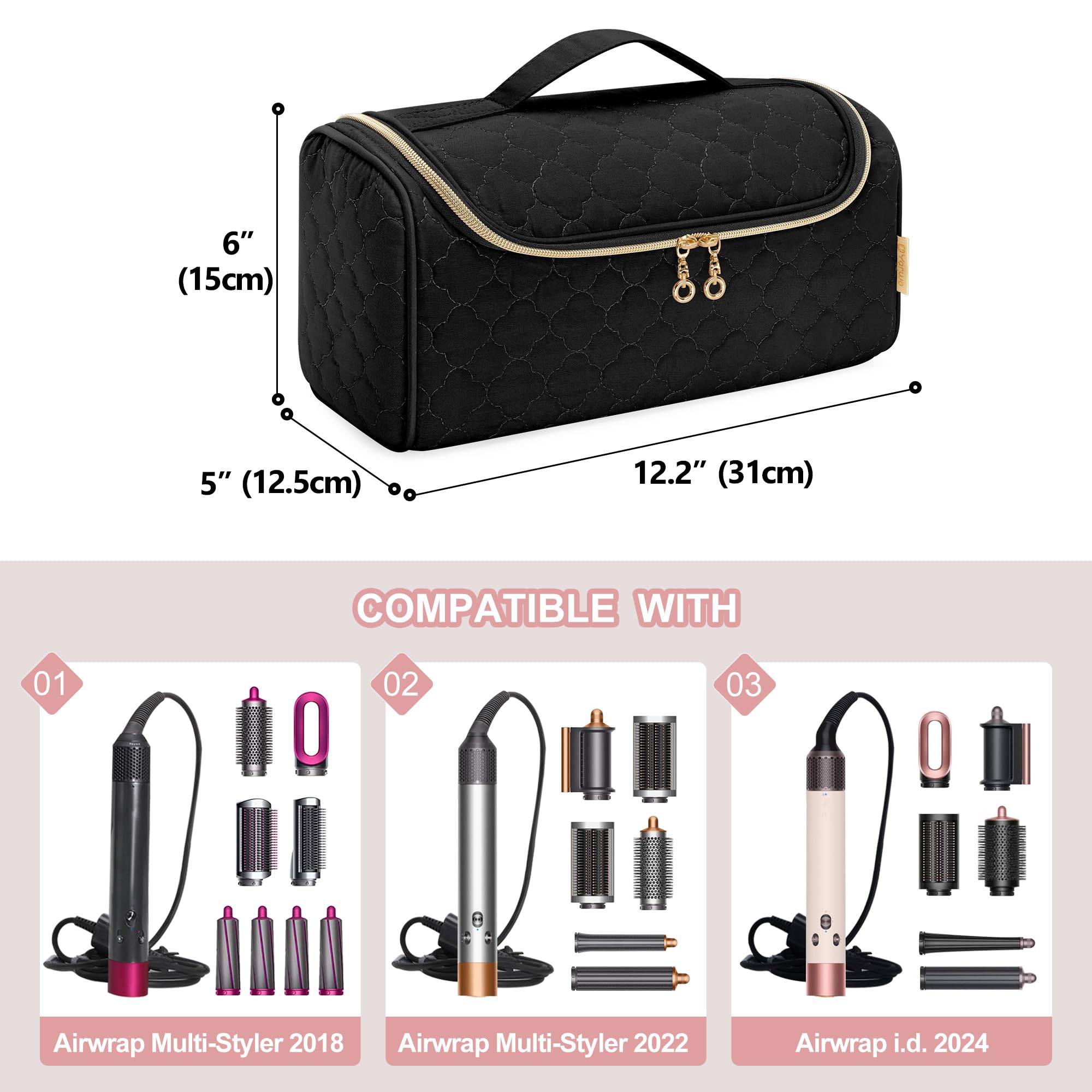 Yarwo Airwrap Travel Case compact size fits easily in luggage.