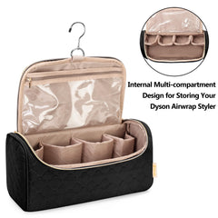 Yarwo Airwrap Travel Case swiveling hanging hook for convenient wall storage.