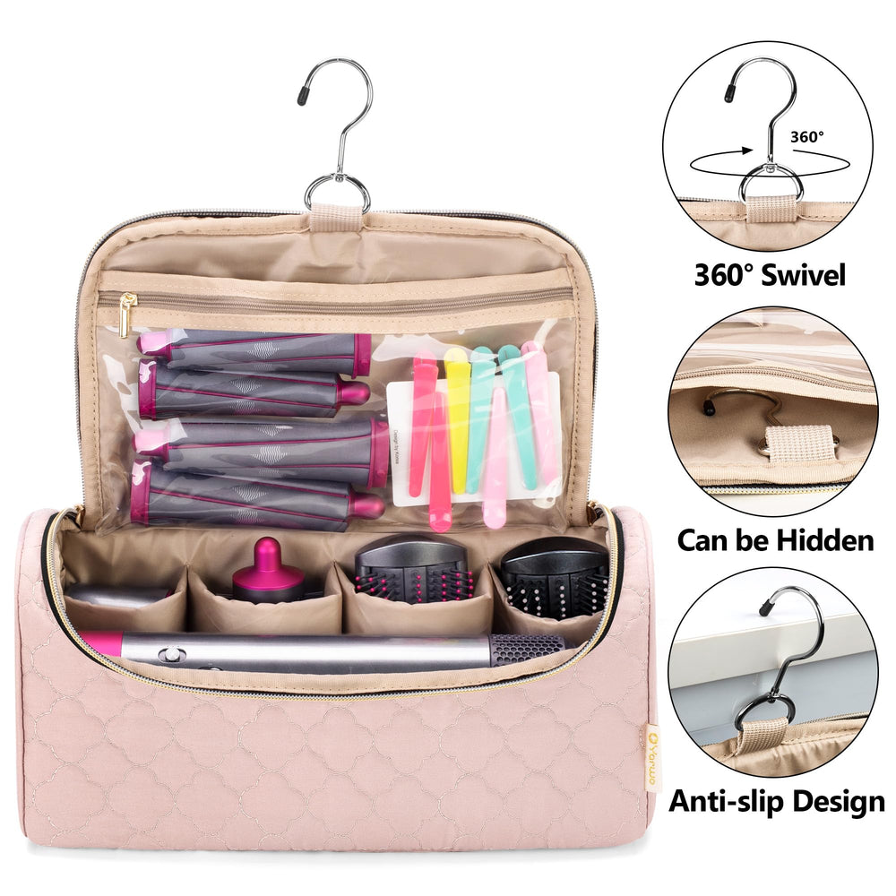Yarwo Airwrap Travel Case main compartment with Dyson attachments organized inside