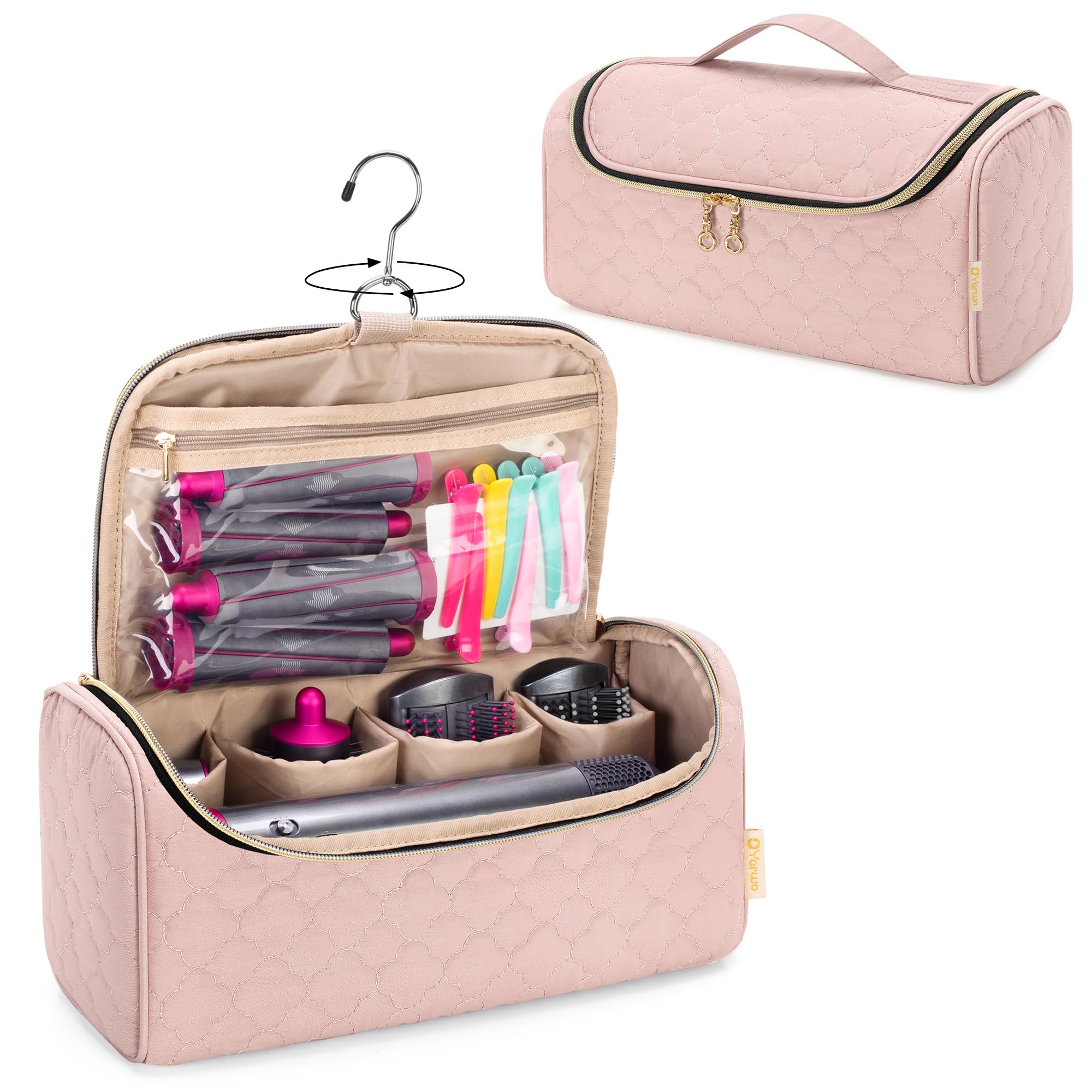 Yarwo Airwrap Travel Case closeup of peach-skin fabric showing protective material and texture