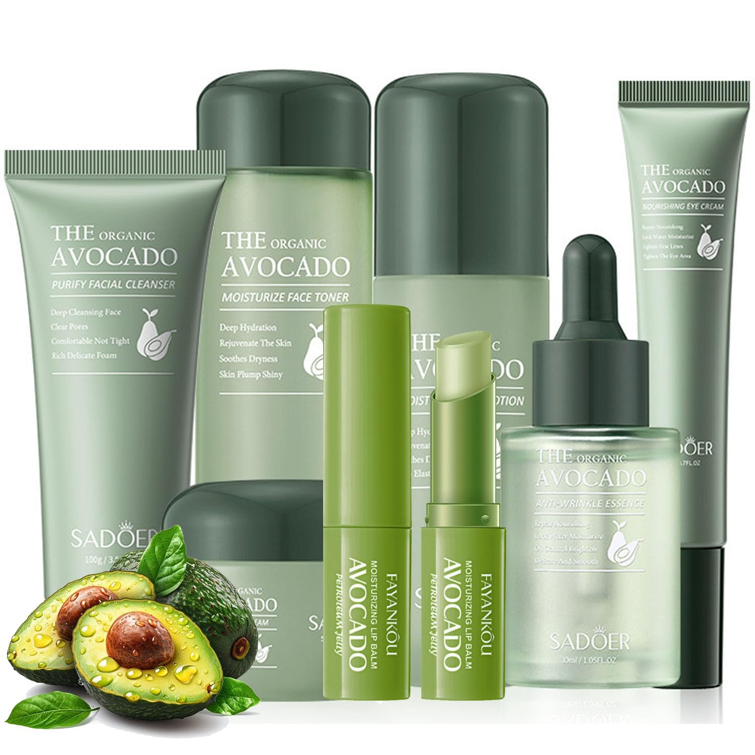 Yasovigi Avocado Skincare Kit gift box showcasing premium packaging for gifting and daily routines.
