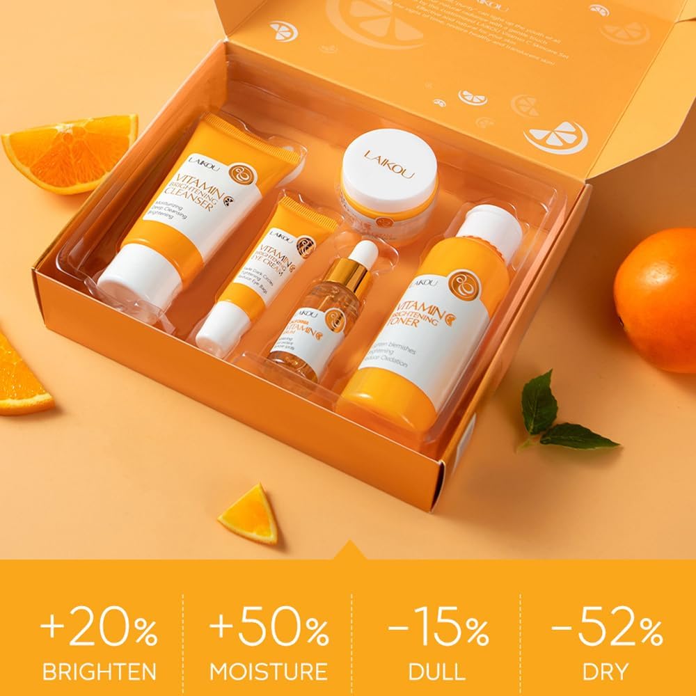 Close-up of Yasovigi five-piece set for a complete daily routine