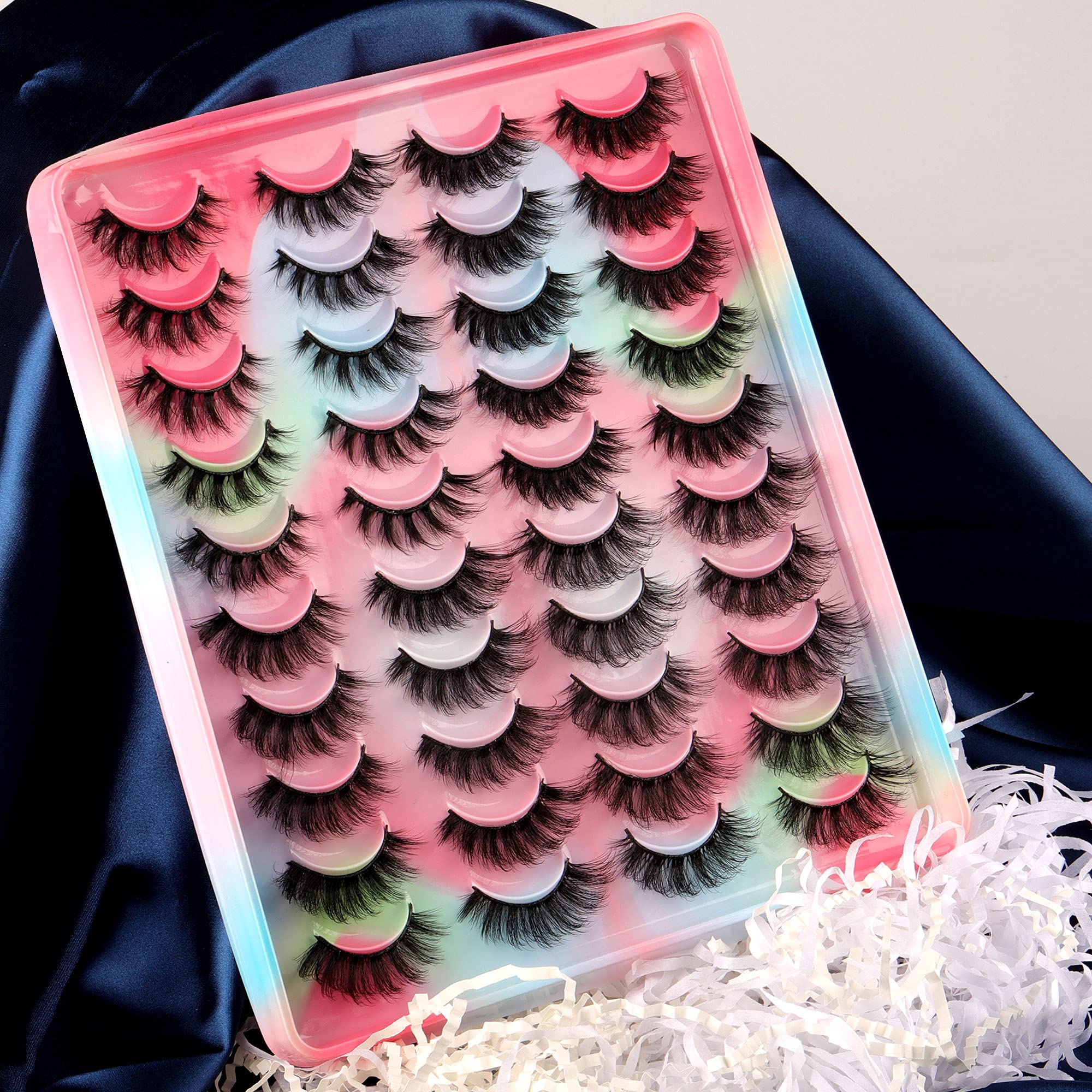 Yawamica cat-eye style lashes lift and brighten the eye appearance.
