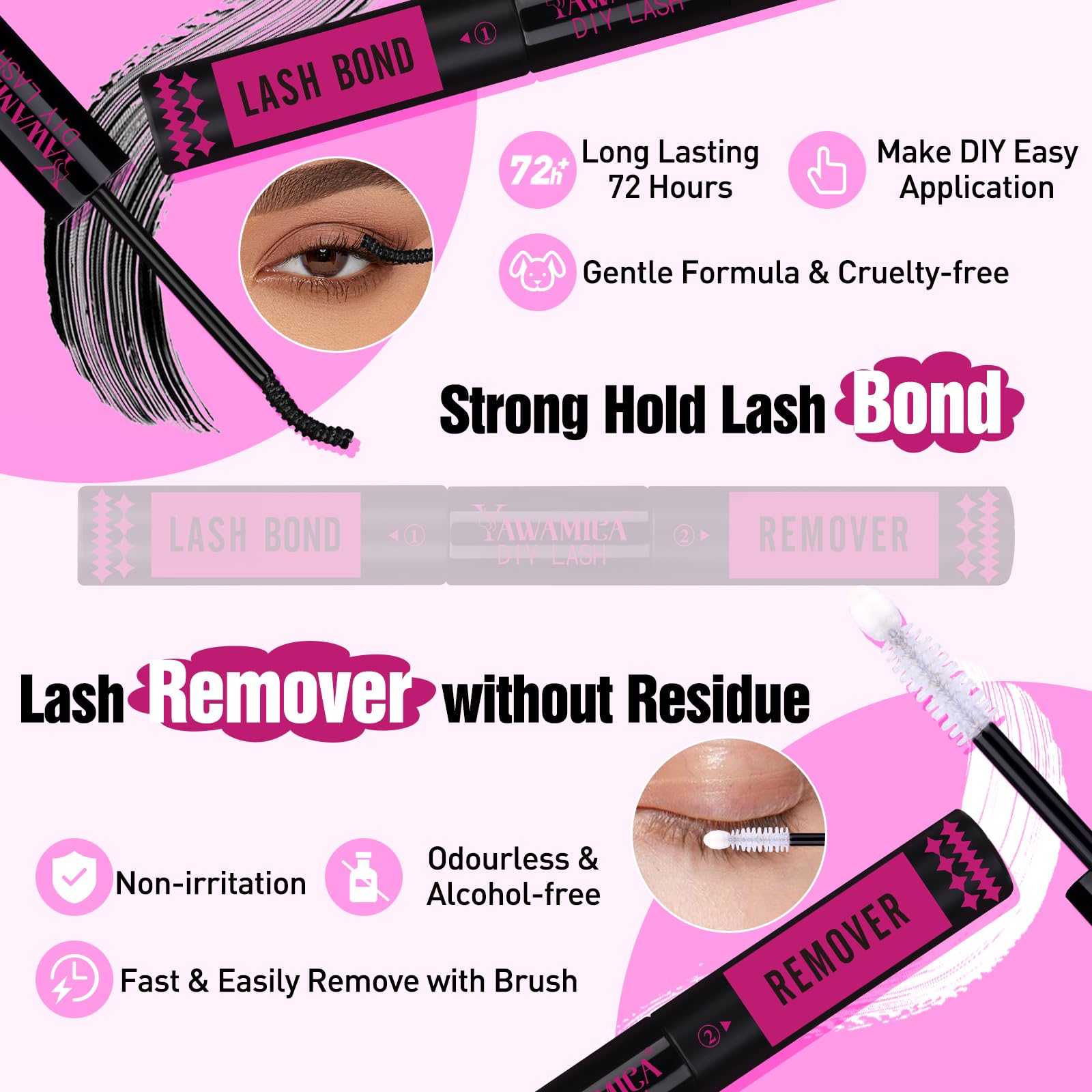 Yawamica fluffier lash clusters 150d200d mix for voluminous fluffy look.