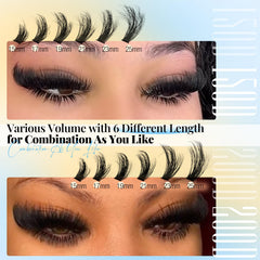Yawamica lash clusters 15-25mm set offers customizable density for natural or dramatic looks.