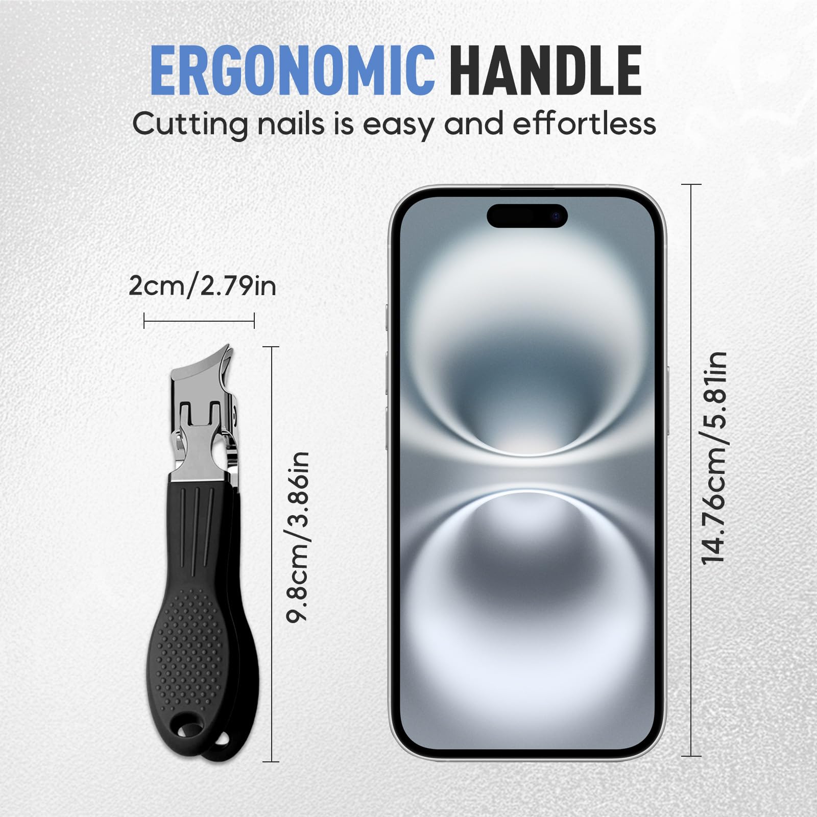 Yawota thick nails use-case image demonstrates effective clipping with ease.