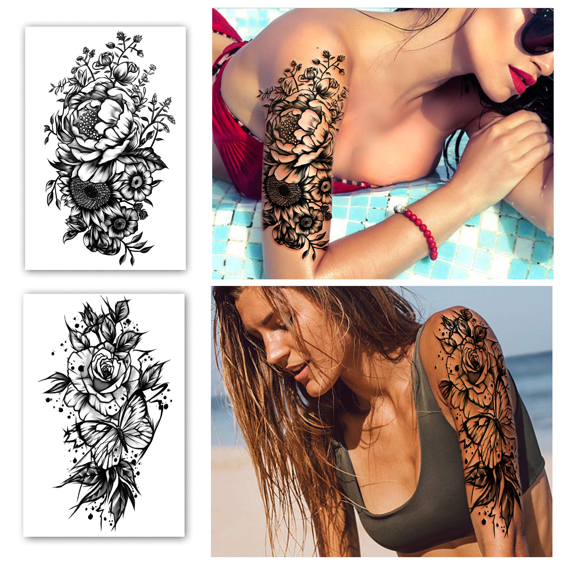 Yazhiji arm-shoulder tattoo collection highlights versatile full and half-arm looks.