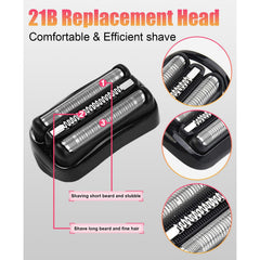 YAZIYIR series3 21b replacement head close up foil highlights hypoallergenic properties for sensitive skin.