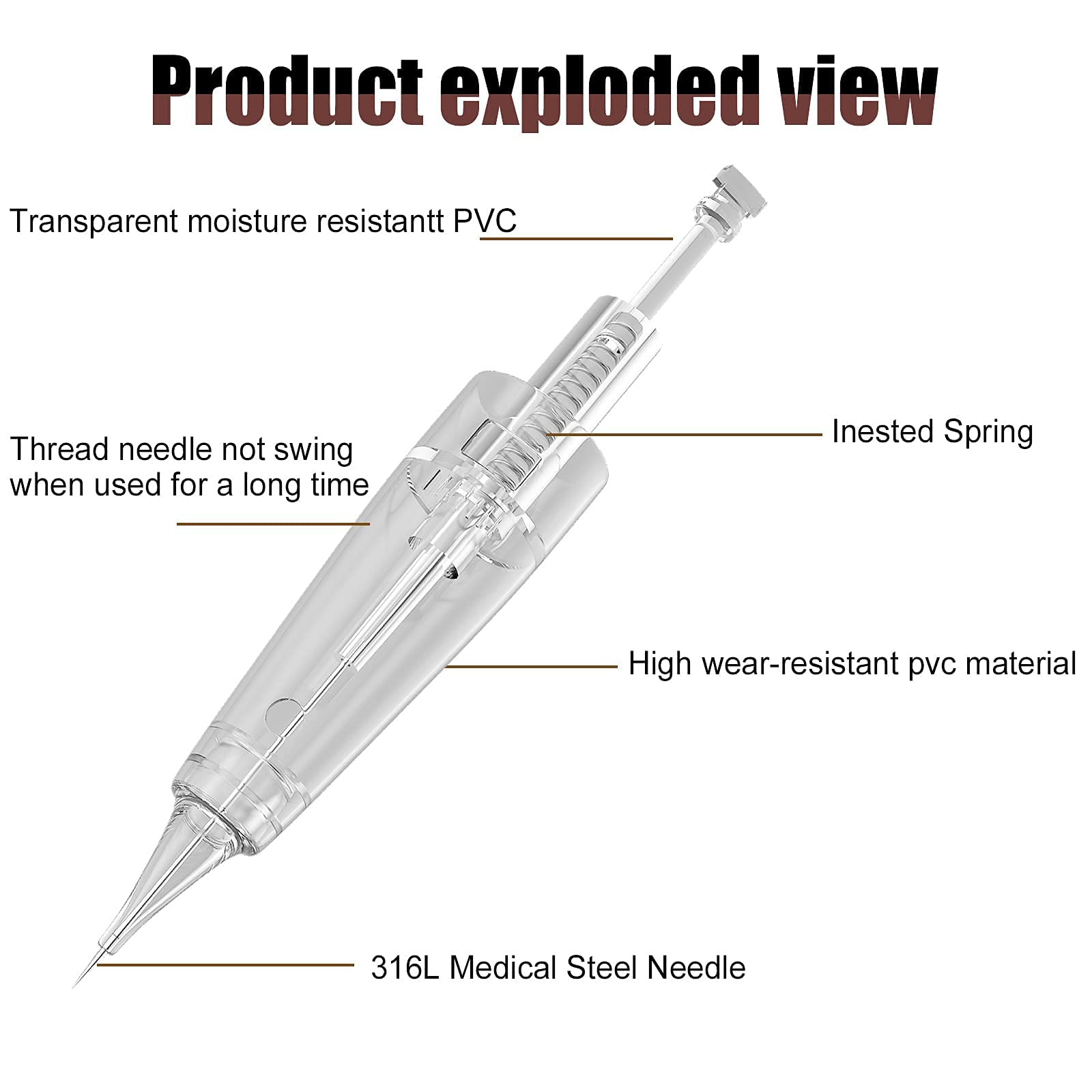 Ybeauty 15 cartridges needles offer precise brow, eyeliner, and lip shading.
