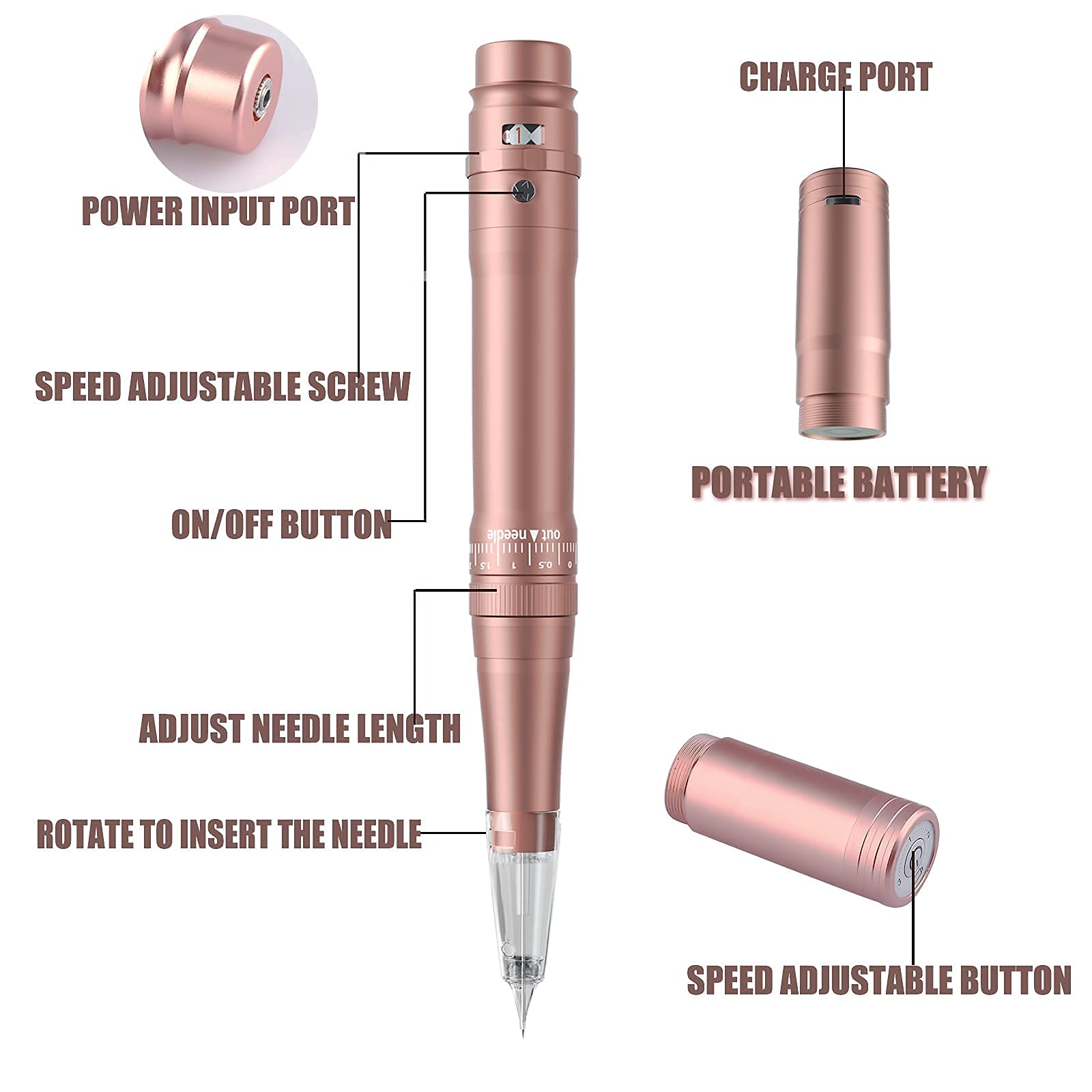 Ybeauty 700mAh wireless battery powers portable microblading sessions.