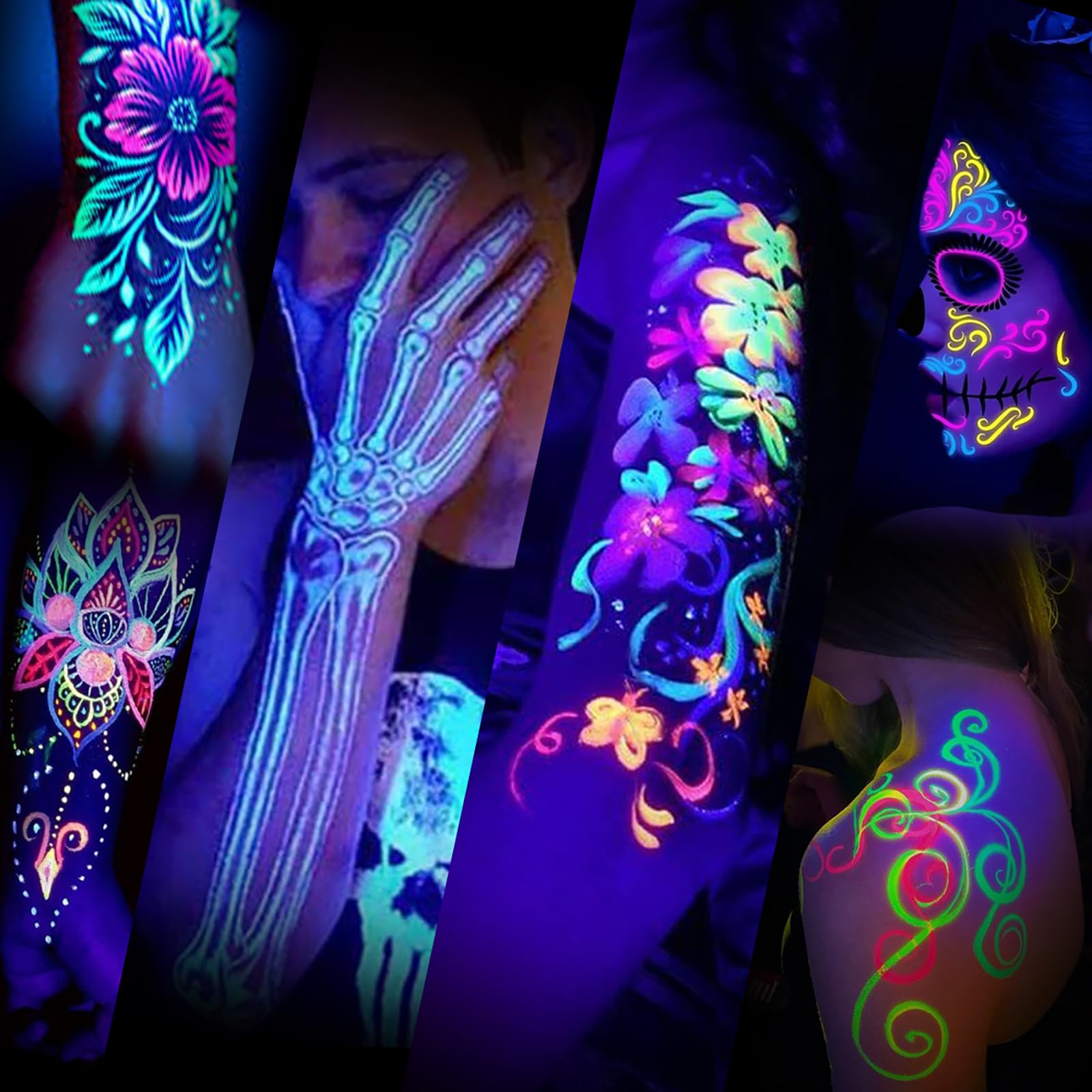 Ybeauty tattoo ink set green fluorescent for eye-catching UV accents.