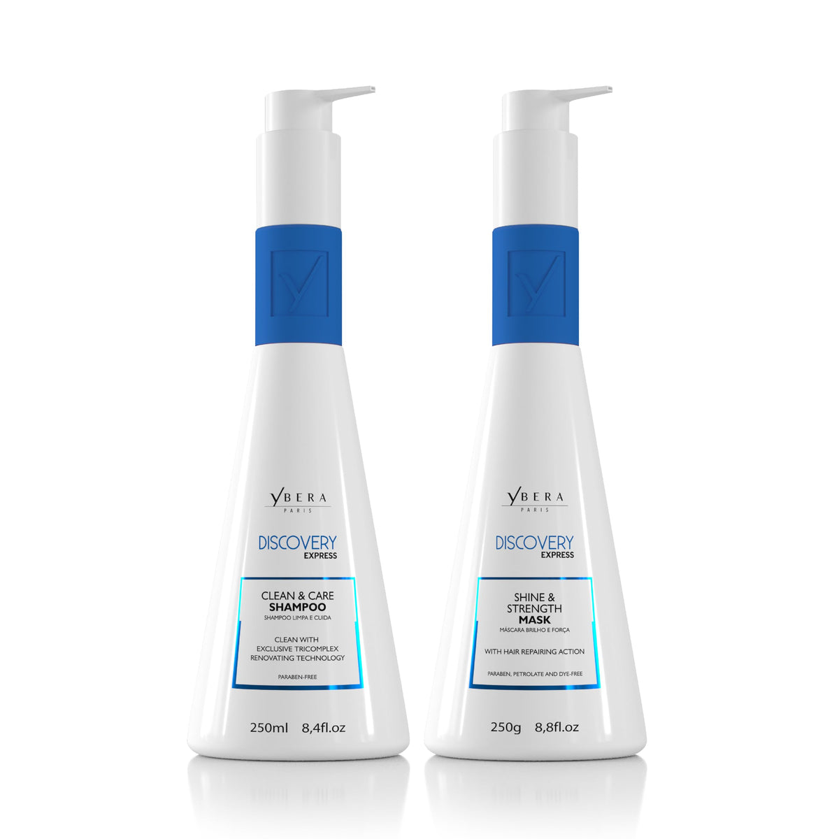 YBERA PARIS Discovery Home Care Express bottle closeup highlights hydrating formula for smoother hair