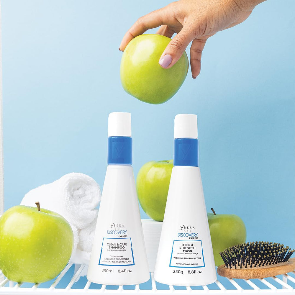 YBERA PARIS Discovery Home Care Express hair-fiber shine image underscores restoration of natural texture