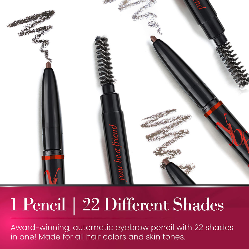 ybf Beauty Eyebrow Pencil spoolie-brush enhances brow grooming for natural definition.